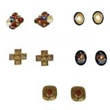 Five Pairs of High Fashion Clip Earrings