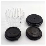 Orrefors Princess Bowl w/ 3 Teak Bases