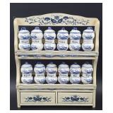 Vintage Blue Onion Spice Rack
