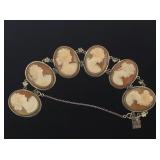.800 Silver Cameo Portrait Bracelet