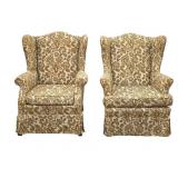 Wingback Chairs w/ Patterned Upholstery