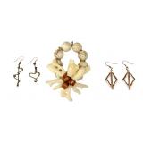 Artist Earrings and Lynggaard Style Bracelet