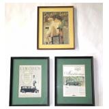 Three Framed Vintage Advertisements