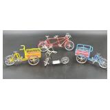 Four Miniature Metal Bicycle Scale Models