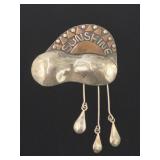 Sterling Pin w/Sunshine Motif & Dangling Drops