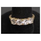 14K Gold Band w/ Five CZ Stones