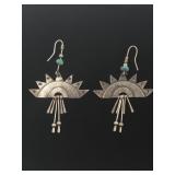 Sterling Earrings w/Turquoise Accents