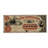 1861 Bank of Washington $5 Note