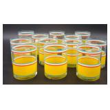 Set of Georges Briard Yellow Striped Bar Glasses