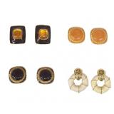 Four Pairs of Clip Earrings in Various Styles