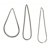 Three Sterling Silver Chain Necklaces