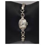14K White Gold Lady Elgin Watch Set w/ 6 Diamonds