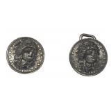 Two 1909 Barber Half Dollar Pop-outs