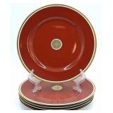 6 Fitz & Floyd Dinner Plates w/ Gold Accents