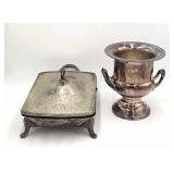 Silver-Plated Ice Bucket & Covered Serving Dish