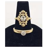 Two14K Gold Rings with Diamond