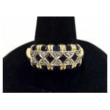 14K Gold Ring w/Sapphire & Diamonds