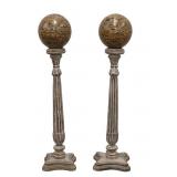 Lined Mahogany Fluted Stands w/ 8' Balls
