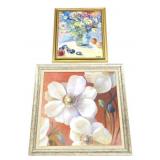 Two Artist Signed Floral Paintings