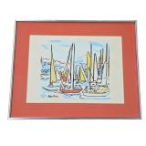 Sailing Boats in the Harbor at Deauville
