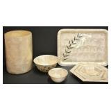 Collection of Capiz Shell Serving Pieces
