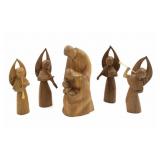 Oberammergau Carved Nativity Figures w/ Angels
