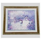 Framed Print w/ Garden Patio Scene