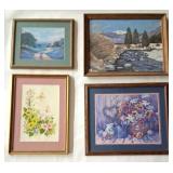 Signed Watercolor & Acrylic on Board w/ Two Prints