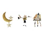 Three Assorted Decorative Brooches