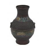 Bronze Champleve Chrysanthum Vase