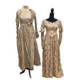 Two Civil War Era Floral & Pattern Printed Dresses