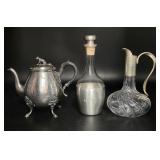 Victorian Tea Pot & Two Decanters