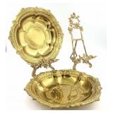 Two Brass Tazzas with Stands