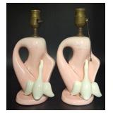 Vintage MCM Swan Lamps