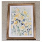 Watercolor of Yellow Iris by Annette Rogers