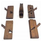 5 Vintage Wooden Carpenterï¿½s Planes