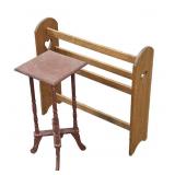 Pine Quilt Rack and Small Table