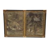 Diptych Print  After 11th C. Sung Dynasty Silk