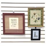 Three Framed Needlework Pieces