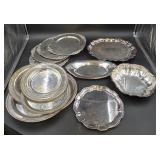 Silverplate Serving Tray and Plate Lot