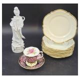 Quan-Yin Figure and Rosenthal "Viktoria" Plates