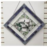 Stained Glass Hummingbird Panel