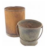 Early Metal Bucket and Container