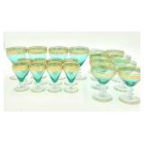 Collection of Bryce Gold Trim Stemware