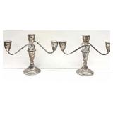 Pair of Duchin Weighted Sterling 7.75" Candelabras