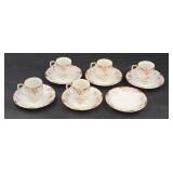 6 Porcelain Cups and Saucers, 1900-192