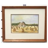 Watercolor of Burley Tobacco Signed Lois Saunders