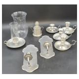 Pewter Candlesticks and Sconces