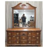 Cherry Chippendale Dresser with Mirror