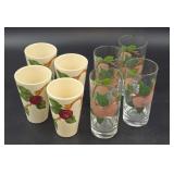 Four Franciscan Apple Tumblers & Four Glasses